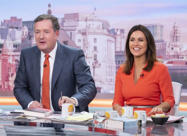 Piers Morgan and Susanna Reid on Good Morning Britain in 2019