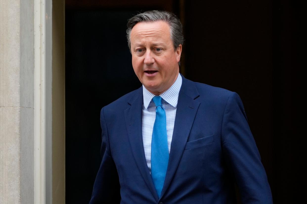 Britain’s David Cameron leaves after attending a cabinet meeting in Downing Street on Tuesday (AP)