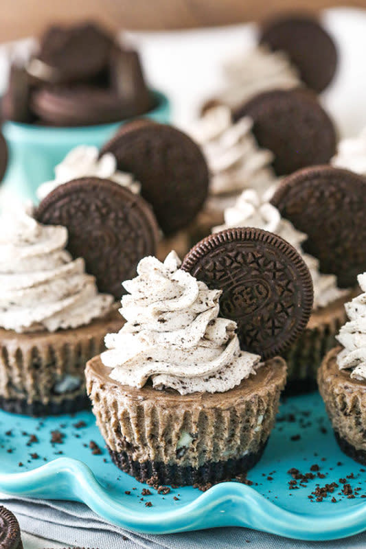 <p>Life, Love and Sugar</p><p>These no-bake mini Oreo cheesecakes are made with an Oreo crust and the best Oreo cheesecake filling! They’re quick & easy to make and are a delicious treat for Oreo lovers!</p><p><strong>Get the recipe: <a href="https://www.lifeloveandsugar.com/no-bake-mini-oreo-cheesecakes/" rel="nofollow noopener" target="_blank" data-ylk="slk:No-Bake Mini Oreo Cheesecakes;elm:context_link;itc:0;sec:content-canvas" class="link ">No-Bake Mini Oreo Cheesecakes</a></strong></p>