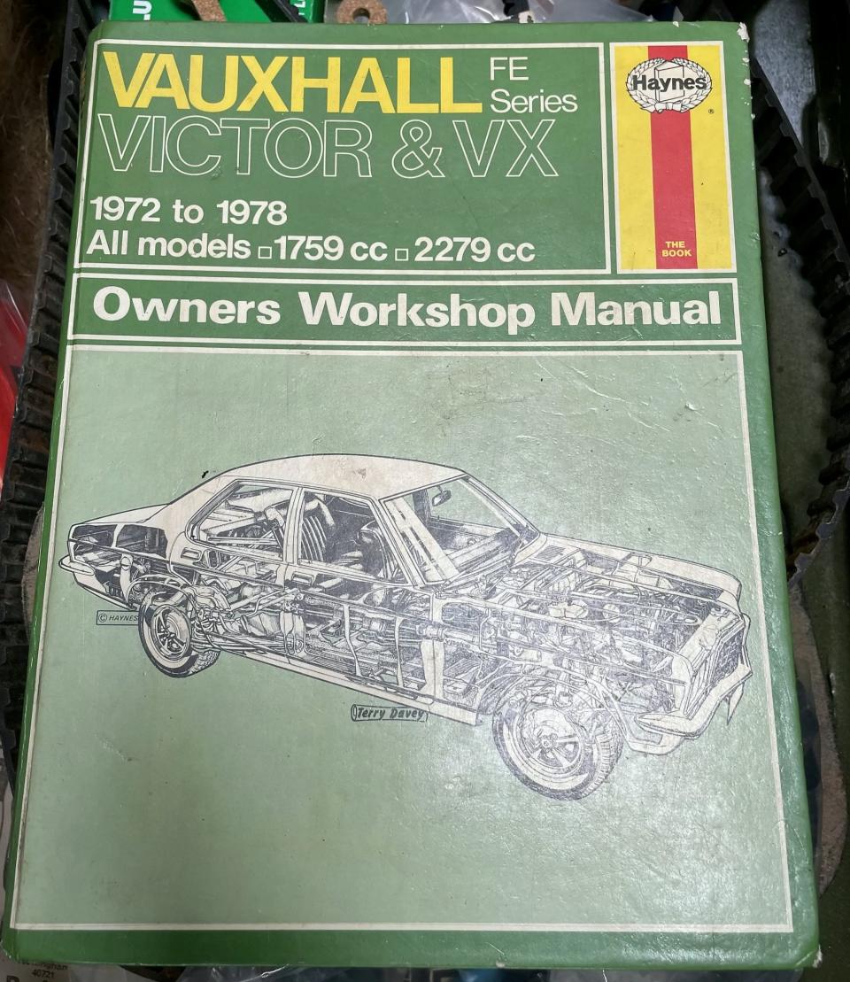 Spare parts, a dozen empty red fuel cannisters and a 1974 Haynes manual were found in the boot - Great British Car Journey/SWNS