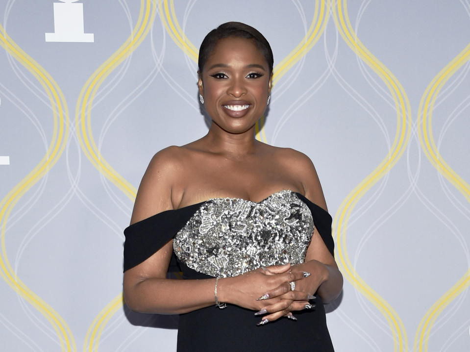 FILE - Jennifer Hudson arrives at the 75th annual Tony Awards on June 12, 2022, in New York. Iconic music producer Quincy Jones and entertainers Hudson and Chance the Rapper are co-owners of the historic Ramova Theatre on Chicago's South Side. The Chicago Sun-Times reports that their ownership was announced Wednesday, Nov 15, 2023. The Ramova has been closed for nearly four decades and no opening date has been announced. (Photo by Evan Agostini/Invision/AP, File)