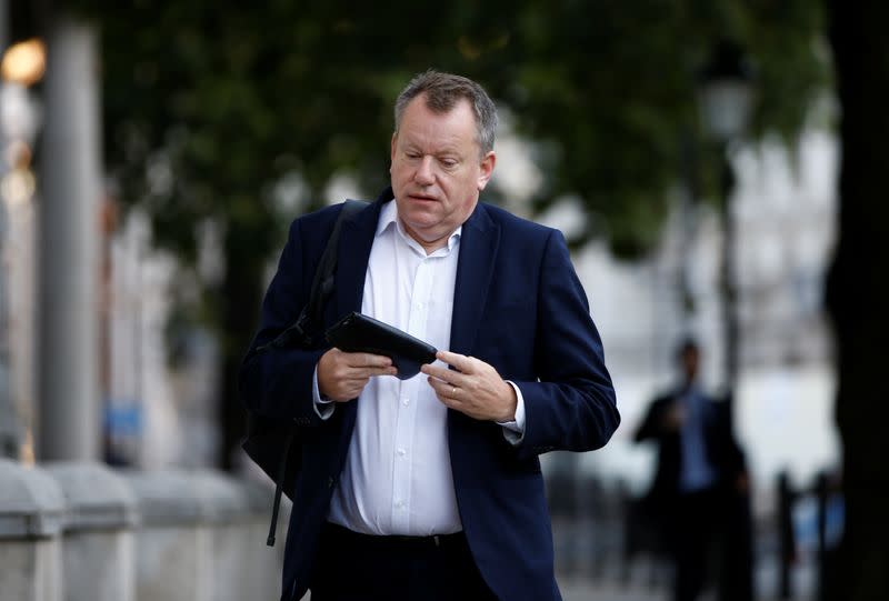 Britain's chief negotiator David Frost arrives at the Cabinet office on Whitehall in London