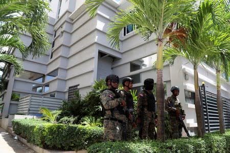 Members of the National Army, National Directorate of Drug Control (DNC) and Public Ministry raid the properties of Cesar Emilio Peralta in Santo Domingo