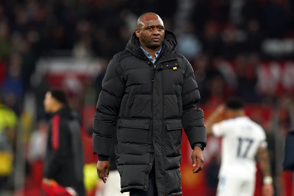 Crystal Palace manager Patrick Vieira is not surprised by Roberto De Zerbi’s success at Brighton (Martin Rickett/PA) (PA Wire)