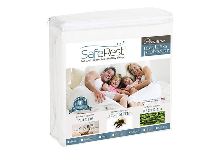 SafeRest Twin Size Premium Hypoallergenic Waterproof Mattress Protector. (Photo: Amazon)