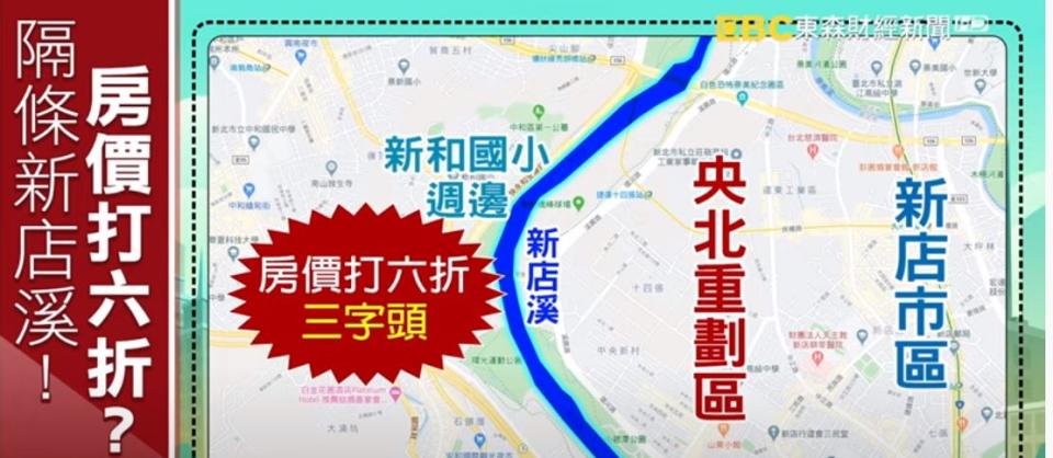 位在新店和中永和交界，隔條新店溪，房價竟然差了快一半。（圖／東森新聞資料畫面）