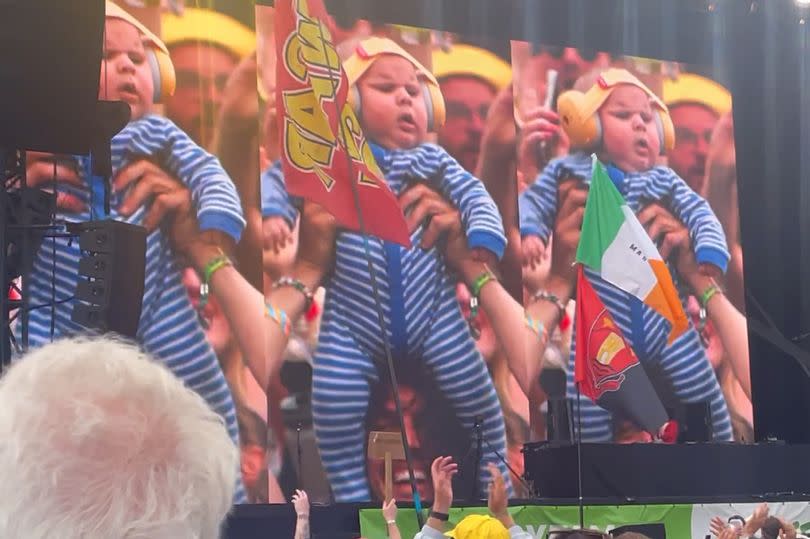 A 10 week old baby at Annie Mac's set at Glastonbury