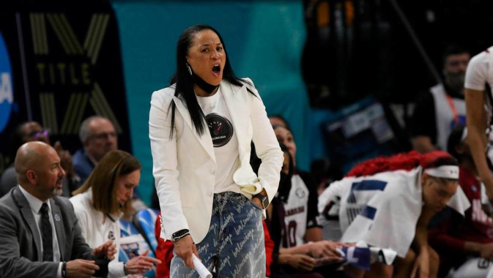 University of South Carolina Head Coach Dawn Staley has been at the school since 2008, winning two national titles.