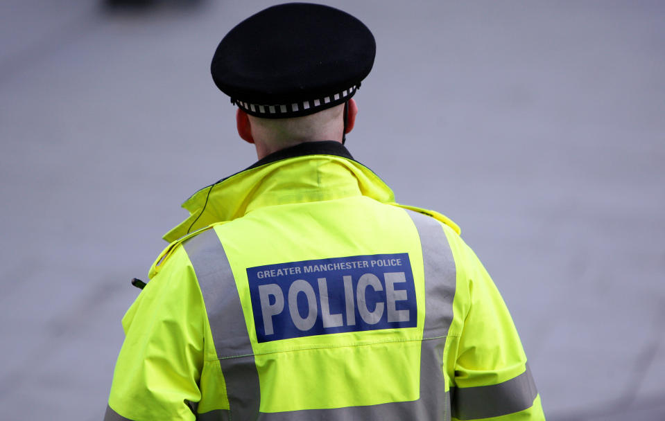 A police officer from Greater Manchester Police on duty in the city centre.   (Photo by Dave Thompson/PA Images via Getty Images)