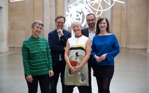 The Tate directorial team in the Duveen Galleries: Frances Morris (Tate Modern), Alex Farquharson (Tate Britain), Maria Balshaw (Tate Director) and Francesco Manacorda (Liverpool) and Anne Barlow (St Ives) - Credit: Heathcliff O'Malley