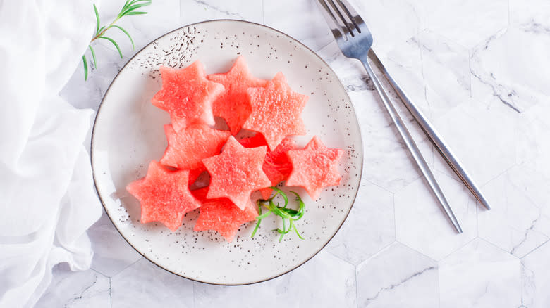 watermelon stars on plate