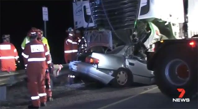 The horrific crash scene. Source: 7 News