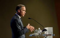 Governor of the Bank of England Mark Carney delivers the Michel Camdessus Central Banking Lecture at the International Monetary Fund in Washington, U.S., September 18, 2017. REUTERS/Joshua Roberts