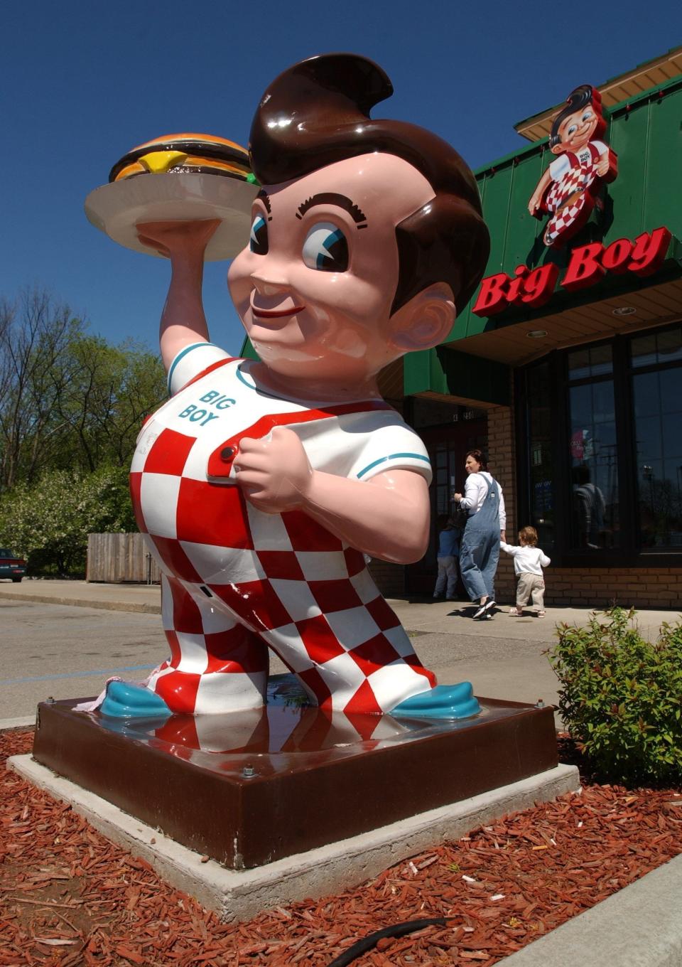 A Big Boy statue is located near the entrance to the Big Boy restaurant on Ford Road in Canton.