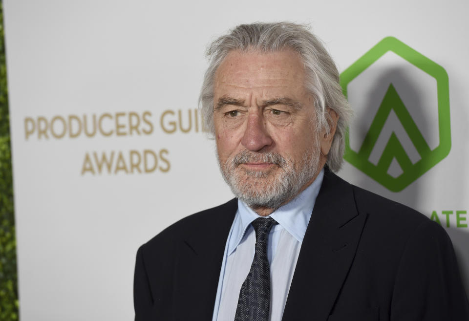 Robert De Niro arrives at the 2020 Producers Guild Awards at the Hollywood Palladium on Saturday, Jan. 18, 2020, in Los Angeles, Calif. (AP Photo/Chris Pizzello)