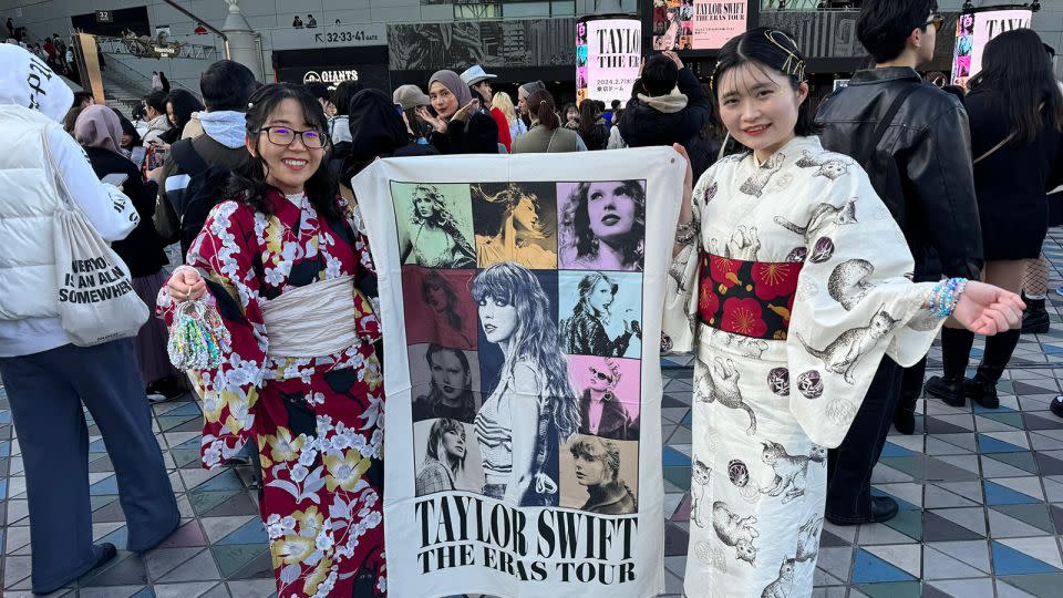 Taylor Swift fans pose for pictures ahead of the first leg of her Asia-Pacific Eras Tour in Tokyo on February 7, 2024. - Courtesy Maiko Akazawa