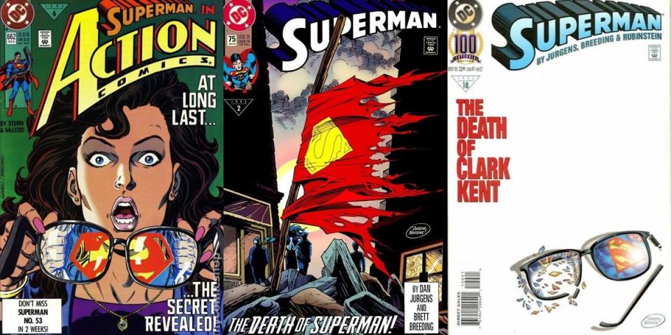 Superman covers from the '90s, from Kerry Gammil and Dan Jurgens. 