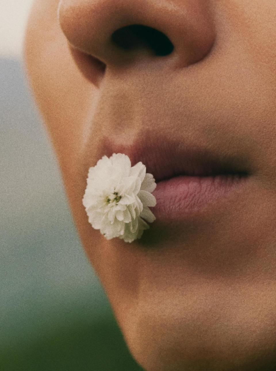 玄彬嘴含一朵小白花，好想變成那朵花。（誤）（Loro Piana提供）