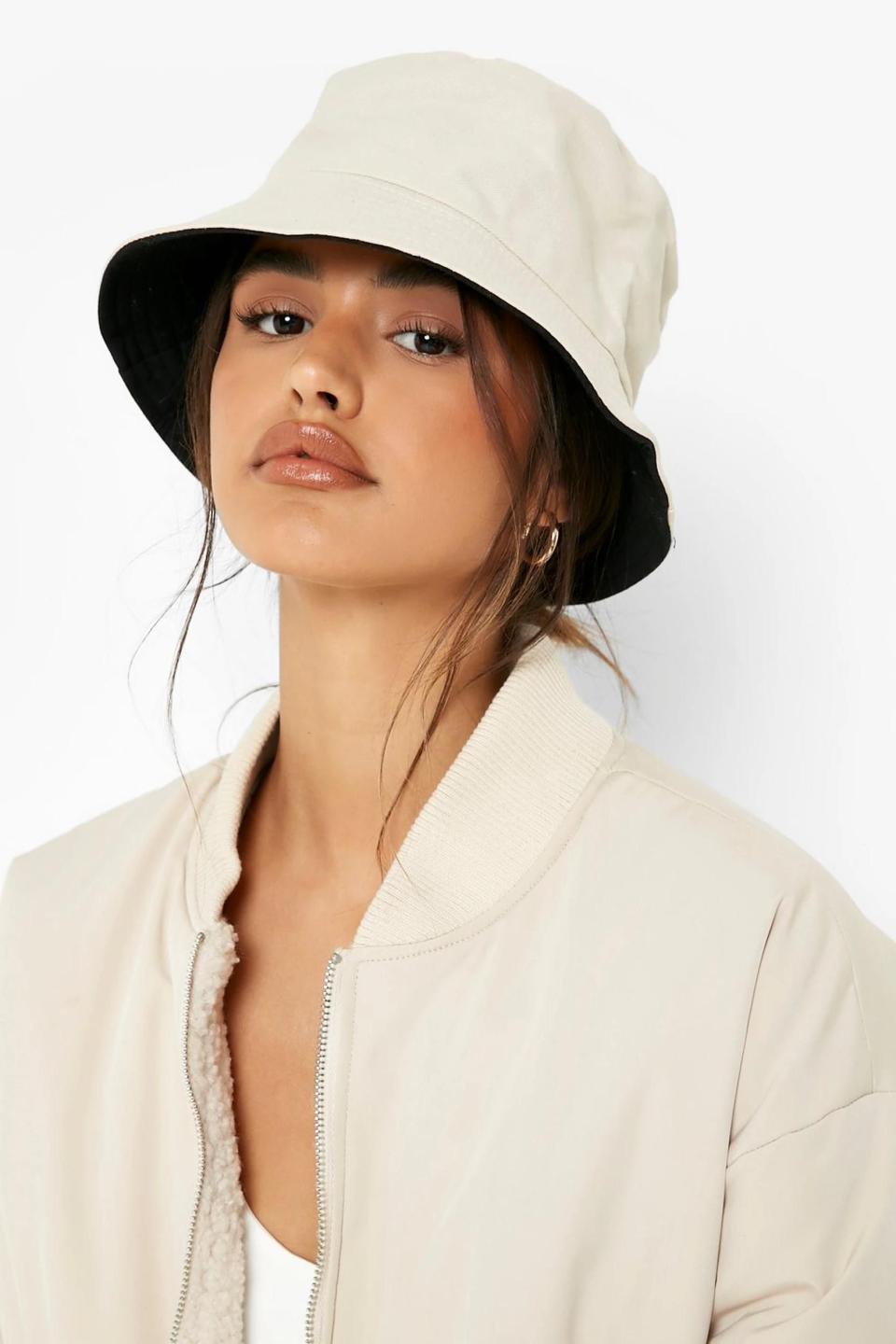 11) Plain Cream Reversible Bucket Hat