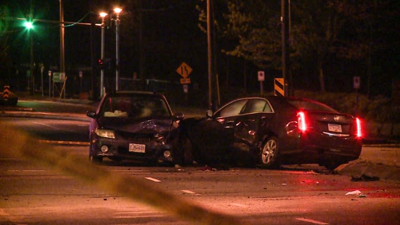 3 in hospital after multiple vehicle collision in Surrey