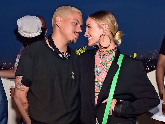 Stefanie Keenan/Getty Evan Ross and Ashlee Simpson in Los Angeles in June 2021