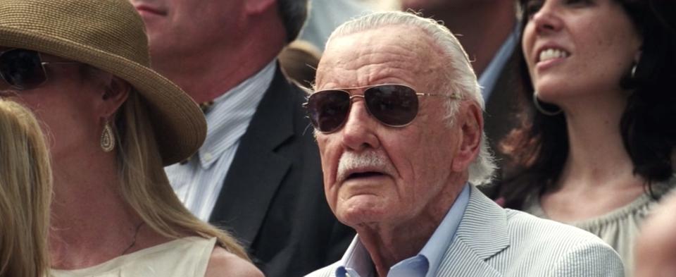 Stan Lee wearing sunglasses in "The Amazing Spider-Man 2."