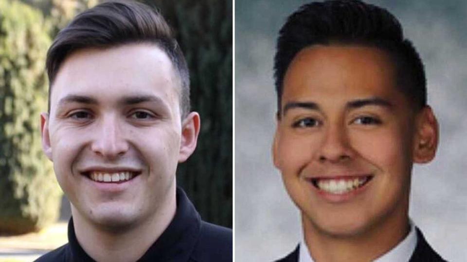 Will Molina, left, died at a hospital after being shot by a pellet gun at a fraternity house on April 12, 2019, by Zack Flores, right, a Sacramento State student at the time. Molina’s family settled their wrongful death lawsuit against the Pi Kappa Alpha International Fraternity and its Theta Tau chapter, as well as the estate of Flores, who died in July 2023.