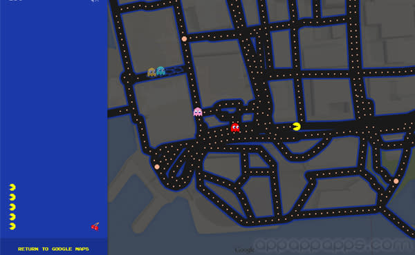 Google Maps 突然變遊戲: 將任何地區變成經典 Pac-Man「食鬼」吧!