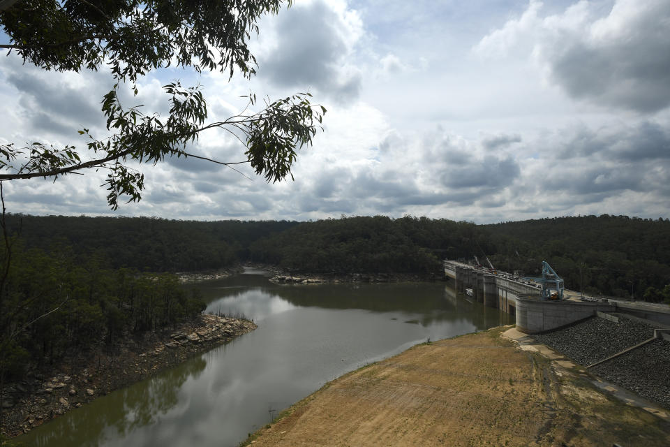 Water levels seen at Warragamba Dam in Sydney, Monday, February 10, 2020. Source: AAP