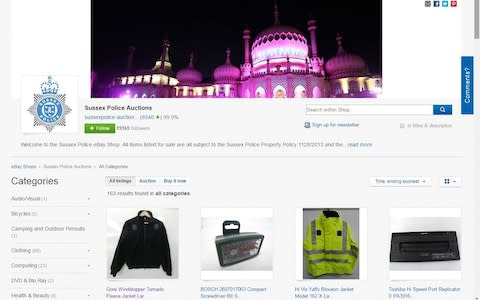 Items for sale on the Sussex Police Auctions eBay page - Credit: eBay