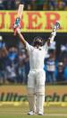 Cricket - India v New Zealand - Third Test cricket match - Holkar Cricket Stadium, Indore, India - 09/10/2016. India's Ajinkya Rahane celebrates after scoring his century. REUTERS/Danish Siddiqui