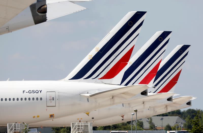 FILE PHOTO: Airplanes at Paris Charles de Gaulle airport in Roissy-en-France