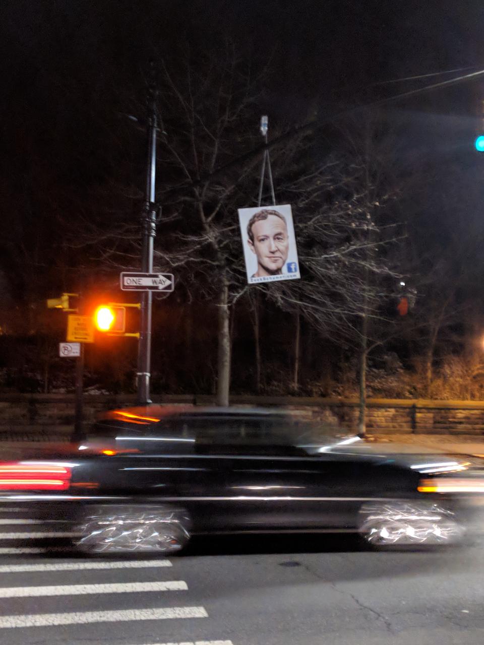 A poster hanging in the Prospect Park neighborhood of Brooklyn, New York.