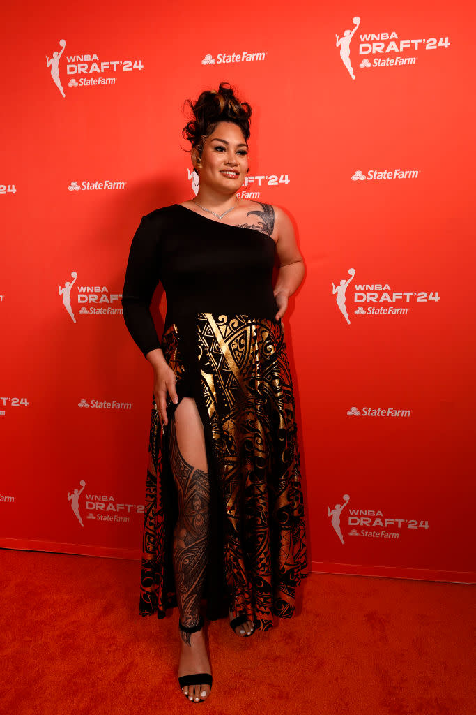 NEW YORK, NEW YORK - APRIL 15: Alissa Pili arrives prior to the 2024 WNBA Draft at Brooklyn Academy of Music on April 15, 2024 in New York City. (Photo by Sarah Stier/Getty Images)