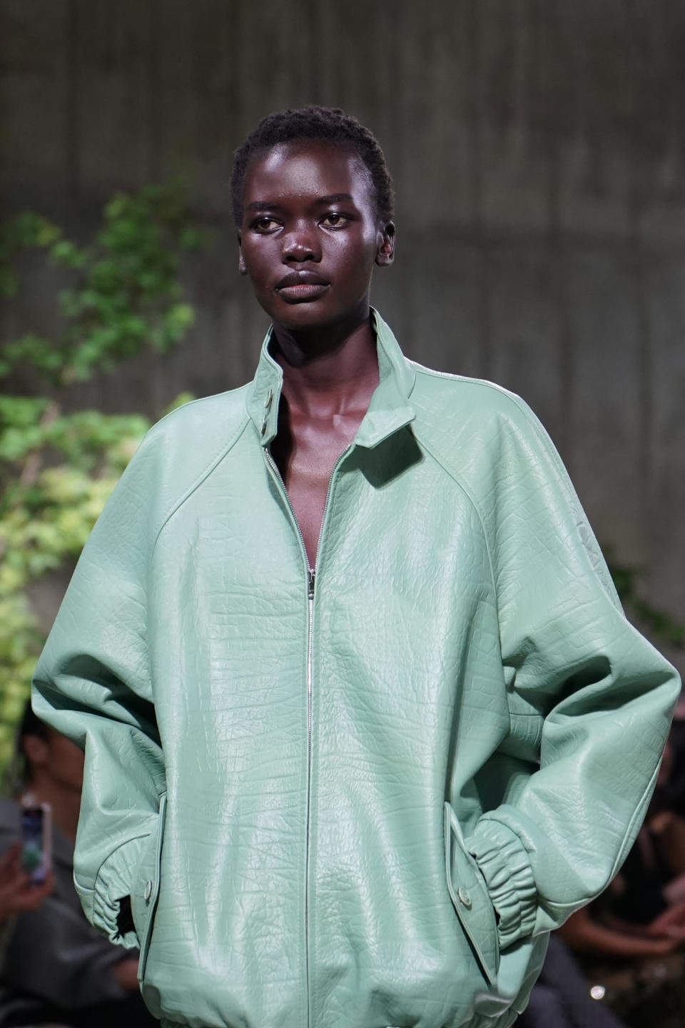 A model wears an outfit for the Gucci Cruise fashion show in London, Monday, May 13, 2024. (Photo by Alberto Pezzali/Invision/AP)