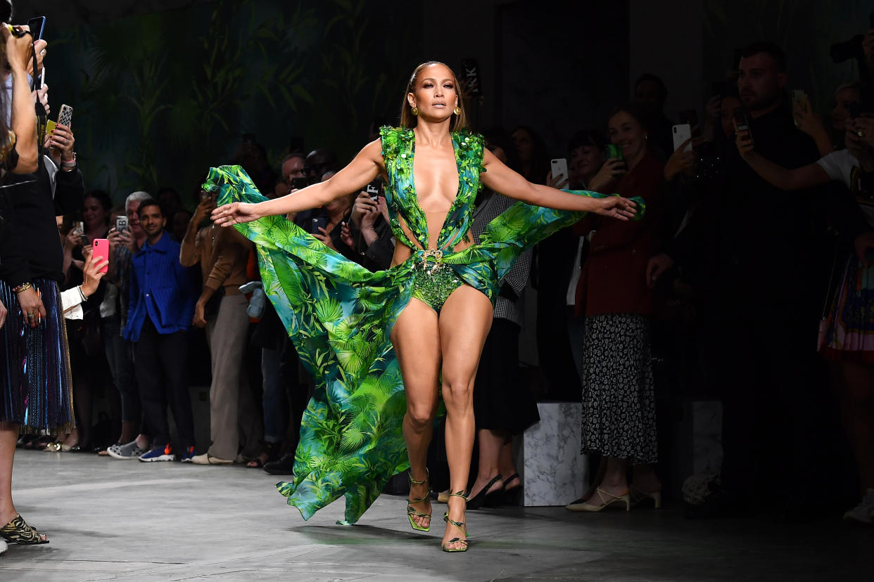 Jennifer Lopez will be on billboards and magazine pages as the star of Versace’s Spring/Summer 2020 collection, she announced on Instagram Saturday. (Photo: Jacopo Raule/Getty Images)