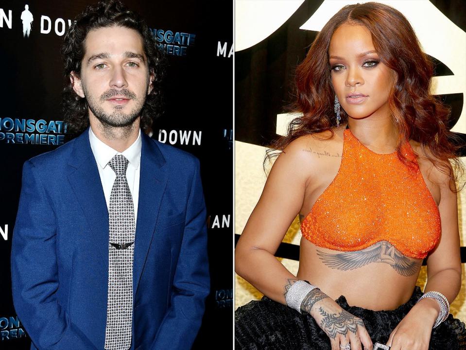 Rihanna and LaBeouf were spotted sharing a meal in summer 2007. "It never got beyond one date," the actor <a href="http://www.mtv.com/news/1611591/shia-labeouf-opens-up-about-his-one-date-with-rihanna/" rel="nofollow noopener" target="_blank" data-ylk="slk:told Playboy in 2009.;elm:context_link;itc:0;sec:content-canvas" class="link ">told <i>Playboy</i> in 2009.</a> "The spark wasn't there. We weren't passionate about each other in that way, so we remain friends."