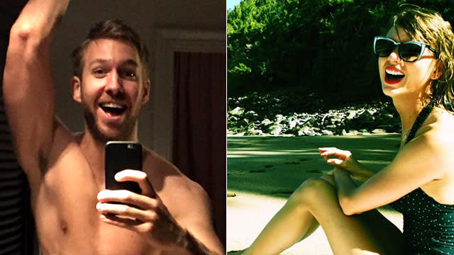 The couple that cooks together... stays together? If hunky music-maker Calvin Harris' first Instagram of his superstar girlfriend is any indication, this power couple won't end up being just another sad breakup song. In the pic, a sweet-and-sexy looking Swift gets into the Fourth of July spirit as she mans the grill, where she's barbecuing something that can't possibly be as delicious as these two lovebirds. "She cooks too," the DJ gushed in the captioned photo posted late Thursday night. <strong> WATCH: Taylor Swift and Calvin Harris Named Forbes' Highest Paid Celebrity Couple </strong> Harris' flame emojis were certainly a nice (and festive!) touch, but it's been clear since April that the figurative fireworks have been flying between the 31-year-old Scottish stud and his multi-talented boo. More proof their relationship is on fire: Recently, Harris cat-sat for for the 25-year-old "Shake It Off" singer as she trekked to Europe for her <em>1989 World Tour</em>. That can only mean one thing: #Trust. Harris has become Swift's own personal cheerleader in recent weeks, and not just when it comes to her cooking. After Swift convinced Apple to change its policy with an open letter regarding the company's new streaming service, Harris praised her, tweeting, "my girl just changed the entire music industry." I just played a gig inside a giant owl and my girl just changed the entire music industry what a day— Calvin Harris (@CalvinHarris) June 22, 2015 <strong> WATCH: Taylor Swift Gives Calvin Harris a Subtle Shout-Out </strong> Already feeling nostalgic over the Harris-Swift love story? Reminisce with the video below: 