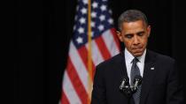 NEWTOWN, CT - DECEMBER 16: U.S. President Barack Obama speaks at an interfaith vigil for the shooting victims from Sandy Hook Elementary School on December 16, 2012 at Newtown High School in Newtown, Connecticut. Twenty-six people were shot dead, including twenty children, after a gunman identified as Adam Lanza opened fire at Sandy Hook Elementary School. Lanza also reportedly had committed suicide at the scene. A 28th person, believed to be Nancy Lanza, found dead in a house in town, was also believed to have been shot by Adam Lanza. (Photo by Olivier Douliery-Pool/Getty Images)