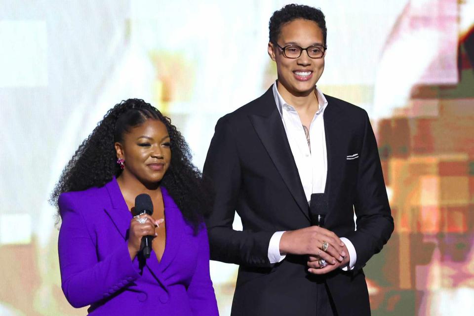 Leon Bennett/Getty for BET Cherelle Griner (left) and Brittney Griner (right) appear at the NAACP Image Awards