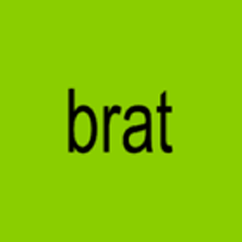 The real and very low res album artwork for Brat by Charli XCX (Atlantic Records)