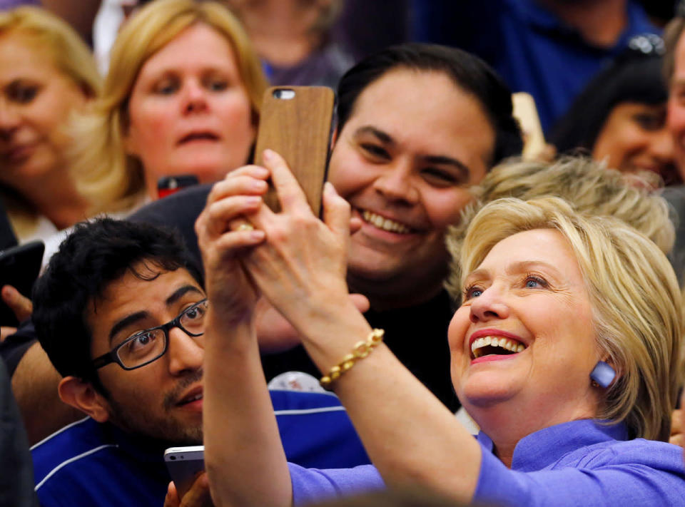 Selfie with supporters in San Bernardino