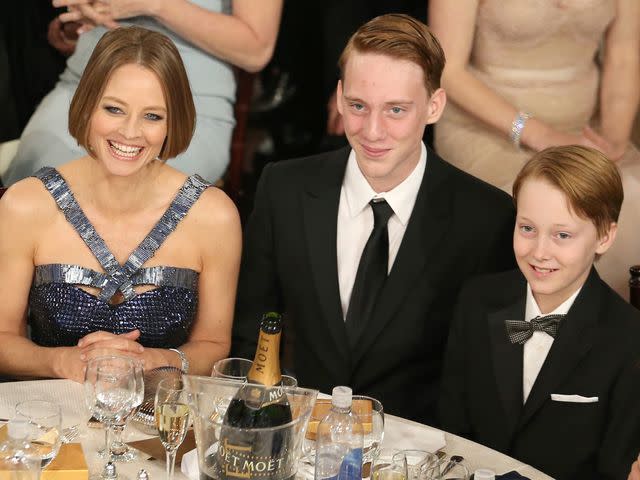 <p>Christopher Polk/NBC/Getty</p> Jodie Foster, Charles Bernard Foster, and Christopher Bernard Foster at the 70th Annual Golden Globe Awards on January 13, 2013.