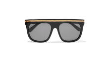 <p>Chain-embellished D-frame acetate sunglasses, $605,<a rel="nofollow noopener" href="https://www.net-a-porter.com/us/en/product/1059771/stella_mccartney/chain-embellished-d-frame-acetate-sunglasses" target="_blank" data-ylk="slk:net-a-porter.com;elm:context_link;itc:0;sec:content-canvas" class="link "> net-a-porter.com</a> </p>