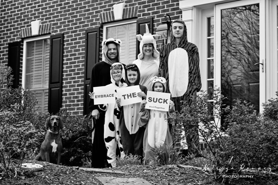 The Roderick family on their porch in Leesburg, Va. (Natriya Rampey)