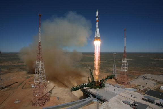 Russia launched the Progress 59 robotic cargo ship on April 28, 2015 on a mission to deliver 3 tons of supplies to the International Space Station. The spacecraft suffered a major malfunction after reaching orbit and is falling from space.