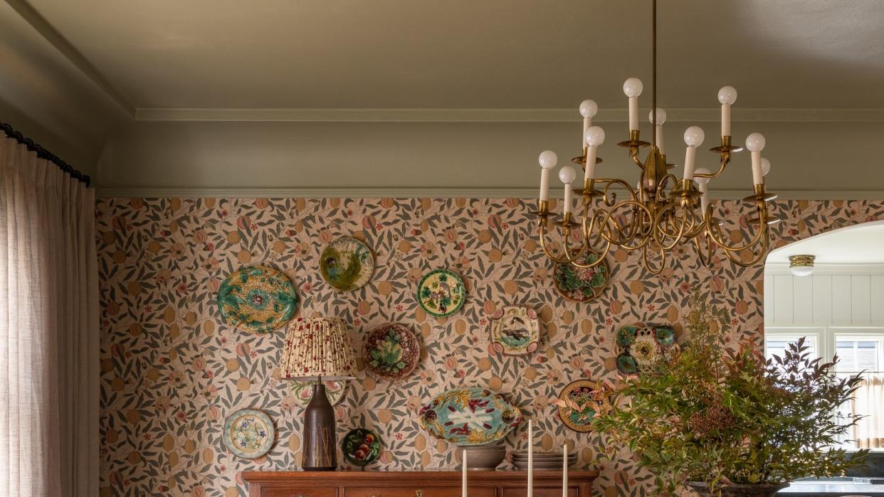 a dining room table with chairs