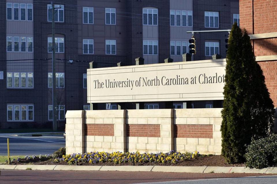 The entrance to UNC Charlotte on University City Boulevard