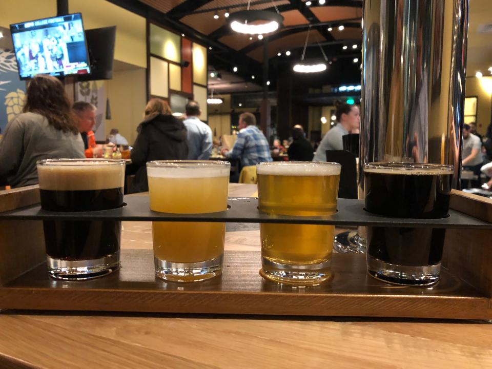 Can't choose just one beer? Try a flight at Iron Hill Brewery & Restaurant.