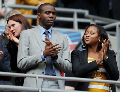 Fabrice Muamba with his girlfriend Shauna Magunda before the FA Cup final between Liverpool and Chelsea at Wembley in May. Announcing his retirement, Patrice Muamba said on Wednesday: "I thank God that I am alive and I pay tribute once again to the members of the medical team who never gave up on me."